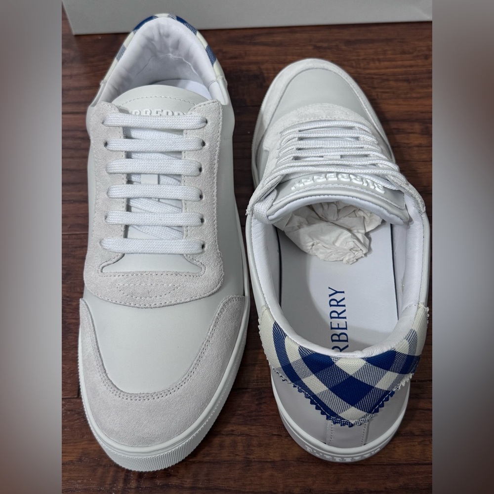 Burberry Leather and Check Sneakers size 44/10.5